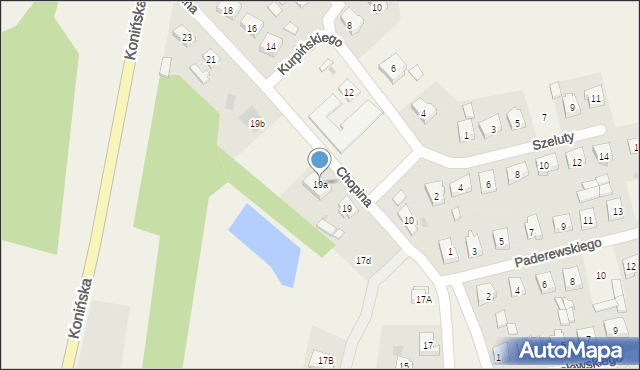 Kramsk, Chopina Fryderyka, 19a, mapa Kramsk