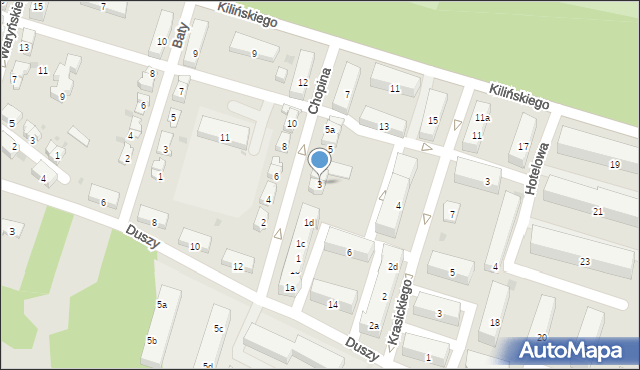 Krapkowice, Chopina Fryderyka, 3, mapa Krapkowice