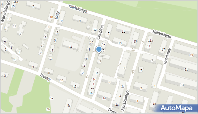 Krapkowice, Chopina Fryderyka, 3a, mapa Krapkowice