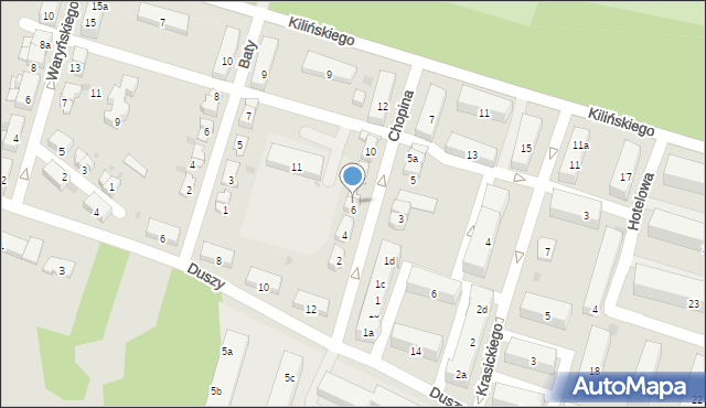 Krapkowice, Chopina Fryderyka, 6a, mapa Krapkowice