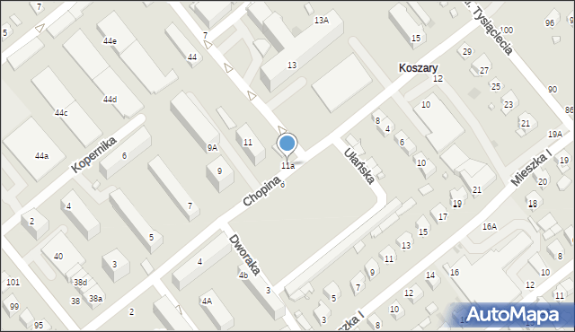 Kraśnik, Chopina Fryderyka, 11a, mapa Kraśnik
