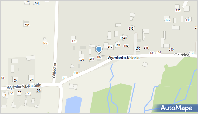 Kraśnik, Chłodna, 162, mapa Kraśnik