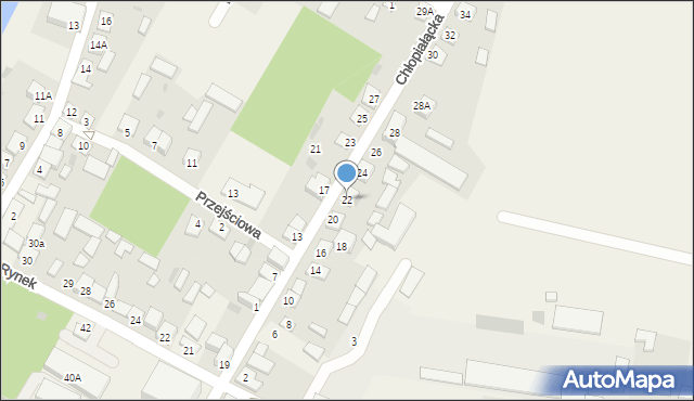 Krasnosielc, Chłopiałącka, 22, mapa Krasnosielc