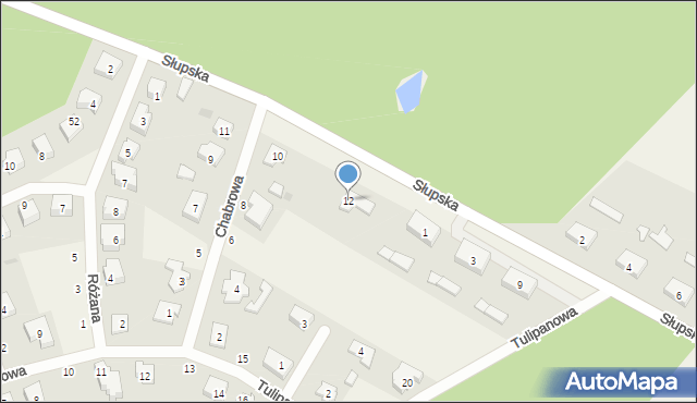 Krępa Słupska, Chabrowa, 12, mapa Krępa Słupska