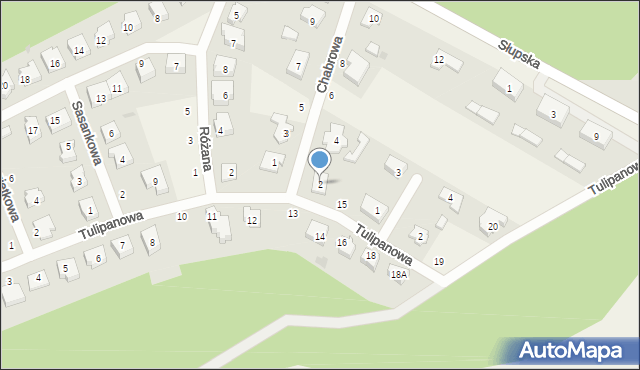 Krępa Słupska, Chabrowa, 2, mapa Krępa Słupska