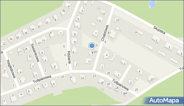 Krępa Słupska, Chabrowa, 3, mapa Krępa Słupska