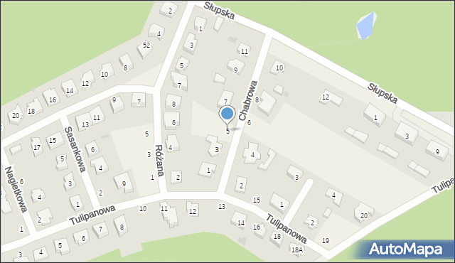 Krępa Słupska, Chabrowa, 5, mapa Krępa Słupska