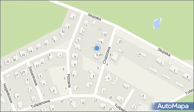 Krępa Słupska, Chabrowa, 7, mapa Krępa Słupska