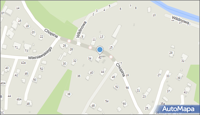 Krosno, Chopina Fryderyka, 42, mapa Krosna