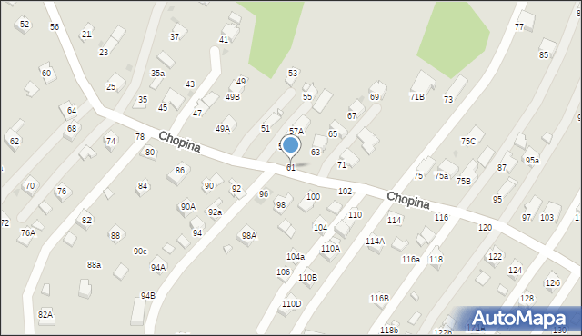 Krosno, Chopina Fryderyka, 61, mapa Krosna