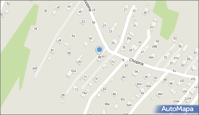 Krosno, Chopina Fryderyka, 68, mapa Krosna