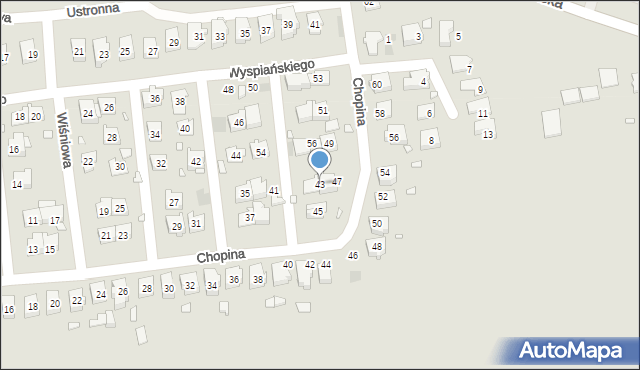 Krzepice, Chopina Fryderyka, 43, mapa Krzepice