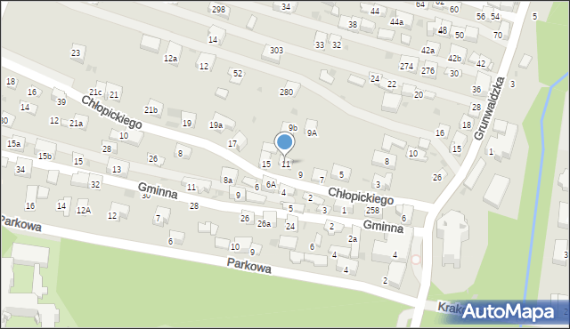 Krzeszowice, Chłopickiego Józefa, gen., 11, mapa Krzeszowice