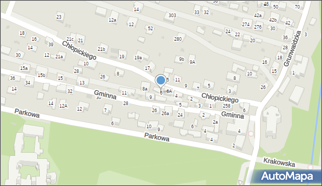Krzeszowice, Chłopickiego Józefa, gen., 6, mapa Krzeszowice