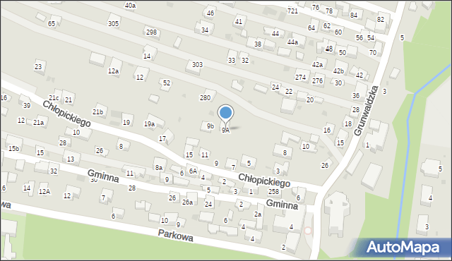 Krzeszowice, Chłopickiego Józefa, gen., 9A, mapa Krzeszowice