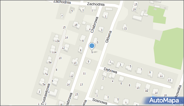 Krzyków, Chabrowa, 7, mapa Krzyków