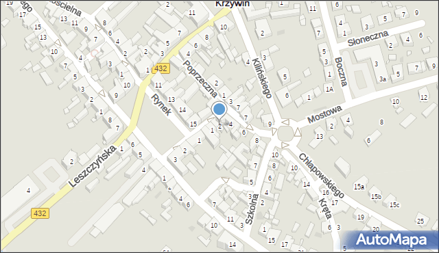 Krzywiń, Chłapowskiego Dezyderego, gen., 2, mapa Krzywiń