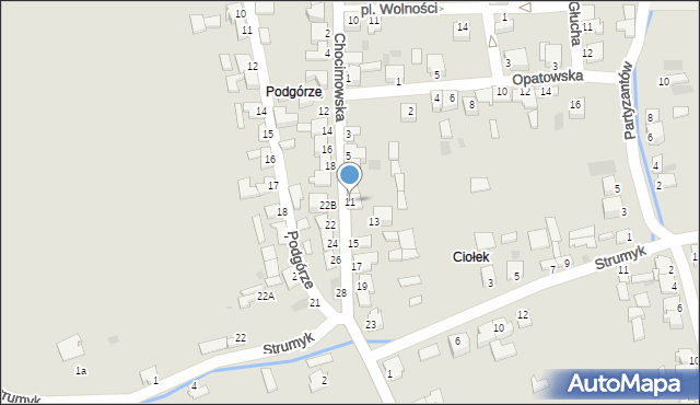 Kunów, Chocimowska, 11, mapa Kunów