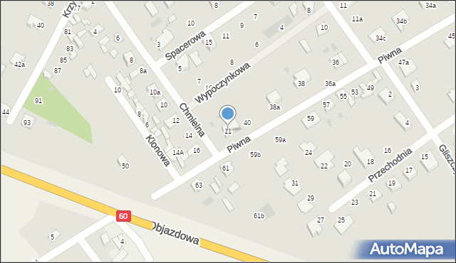 Kutno, Chmielna, 11, mapa Kutno