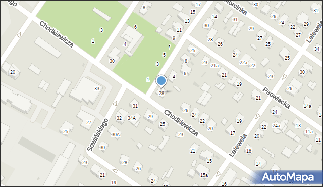 Kutno, Chodkiewicza, 28, mapa Kutno