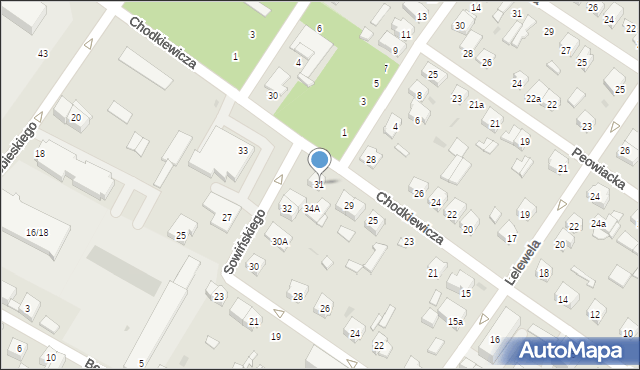 Kutno, Chodkiewicza, 31, mapa Kutno