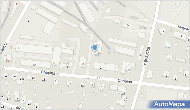Kutno, Chopina Fryderyka, 2A, mapa Kutno
