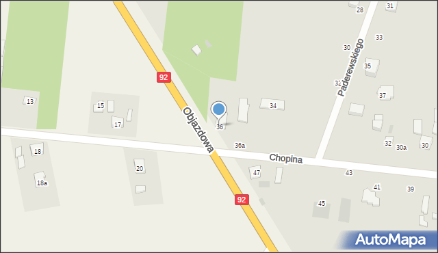 Kutno, Chopina Fryderyka, 36, mapa Kutno