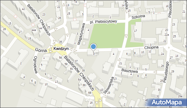 Kwidzyn, Chopina Fryderyka, 2, mapa Kwidzyn