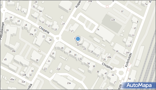 Kwidzyn, Chopina Fryderyka, 21, mapa Kwidzyn