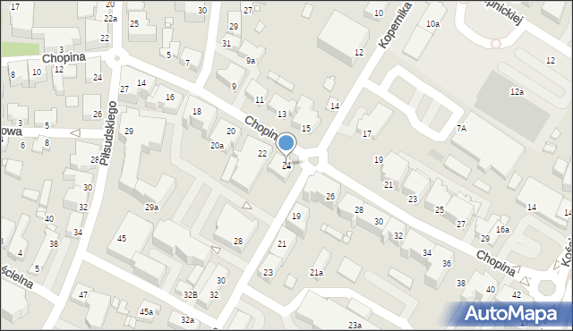 Kwidzyn, Chopina Fryderyka, 24, mapa Kwidzyn