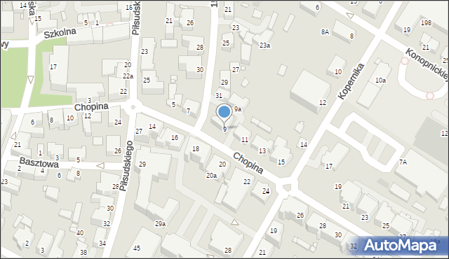 Kwidzyn, Chopina Fryderyka, 9, mapa Kwidzyn