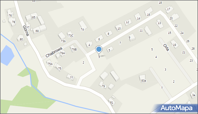 Łagów, Chabrowa, 3, mapa Łagów
