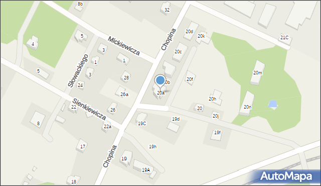 Łagów, Chopina Fryderyka, 20a, mapa Łagów