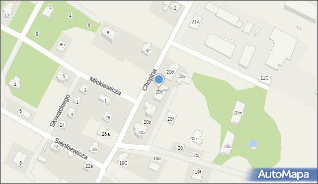 Łagów, Chopina Fryderyka, 20c, mapa Łagów