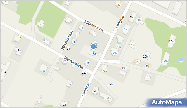 Łagów, Chopina Fryderyka, 26a, mapa Łagów
