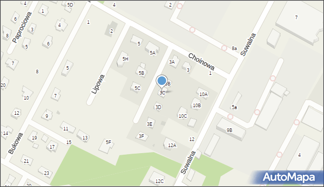 Łajski, Choinowa, 3C, mapa Łajski