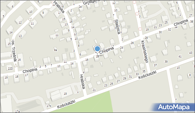 Łańcut, Chopina Fryderyka, 18, mapa Łańcut