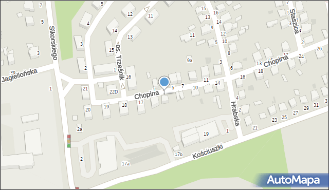 Łańcut, Chopina Fryderyka, 4, mapa Łańcut