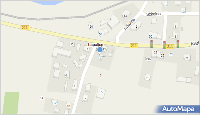 Łapalice, Chmieleńska, 1, mapa Łapalice