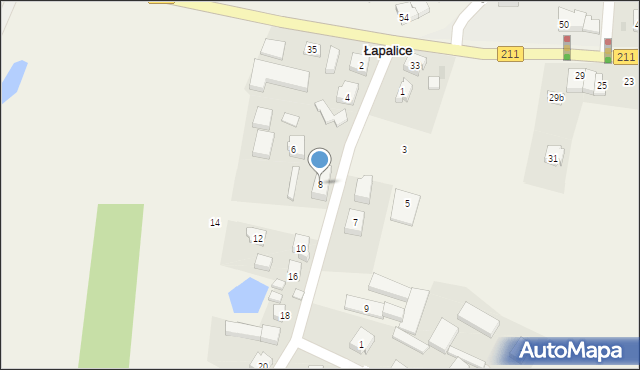 Łapalice, Chmieleńska, 8, mapa Łapalice
