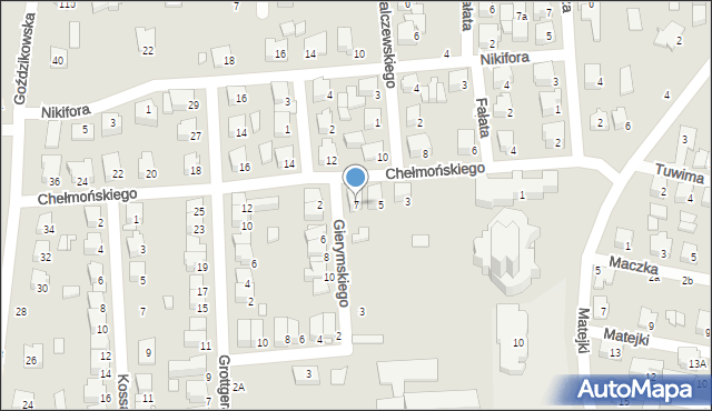 Łapy, Chełmońskiego Józefa, 7, mapa Łapy