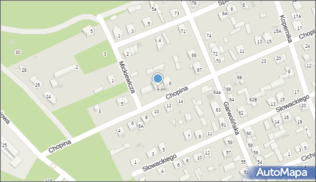 Łaskarzew, Chopina Fryderyka, 7, mapa Łaskarzew