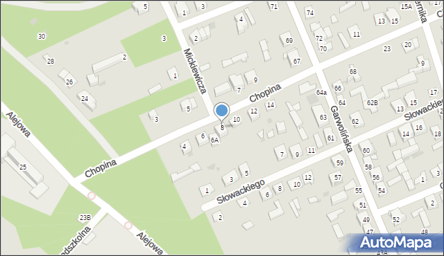 Łaskarzew, Chopina Fryderyka, 8, mapa Łaskarzew