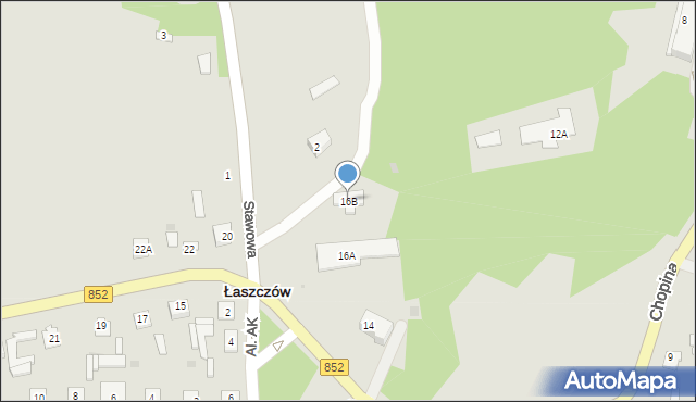 Łaszczów, Chopina Fryderyka, 16B, mapa Łaszczów