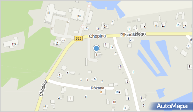 Łaszczów, Chopina Fryderyka, 3, mapa Łaszczów