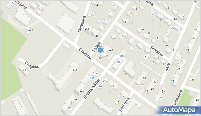 Łaziska Górne, Chopina Fryderyka, 12, mapa Łaziska Górne