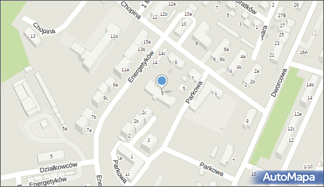 Łaziska Górne, Chopina Fryderyka, 3, mapa Łaziska Górne