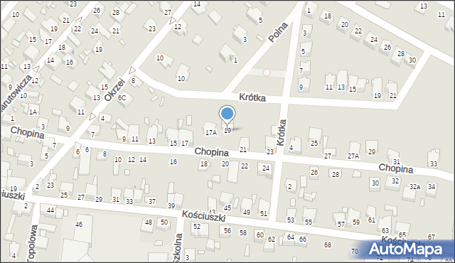 Łazy, Chopina Fryderyka, 19, mapa Łazy