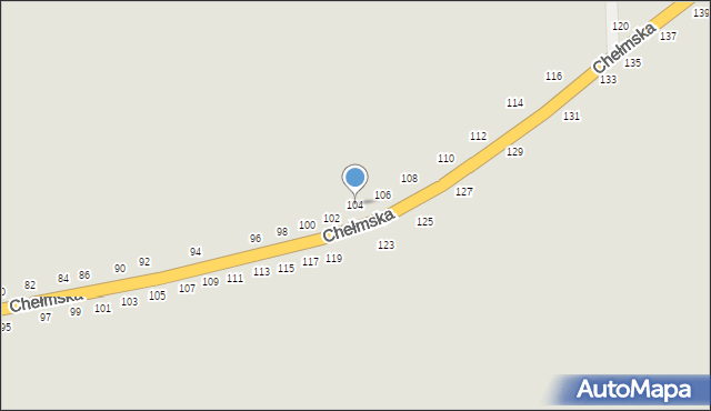 Łęczna, Chełmska, 104, mapa Łęczna