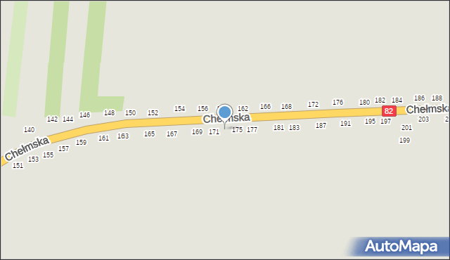 Łęczna, Chełmska, 173, mapa Łęczna